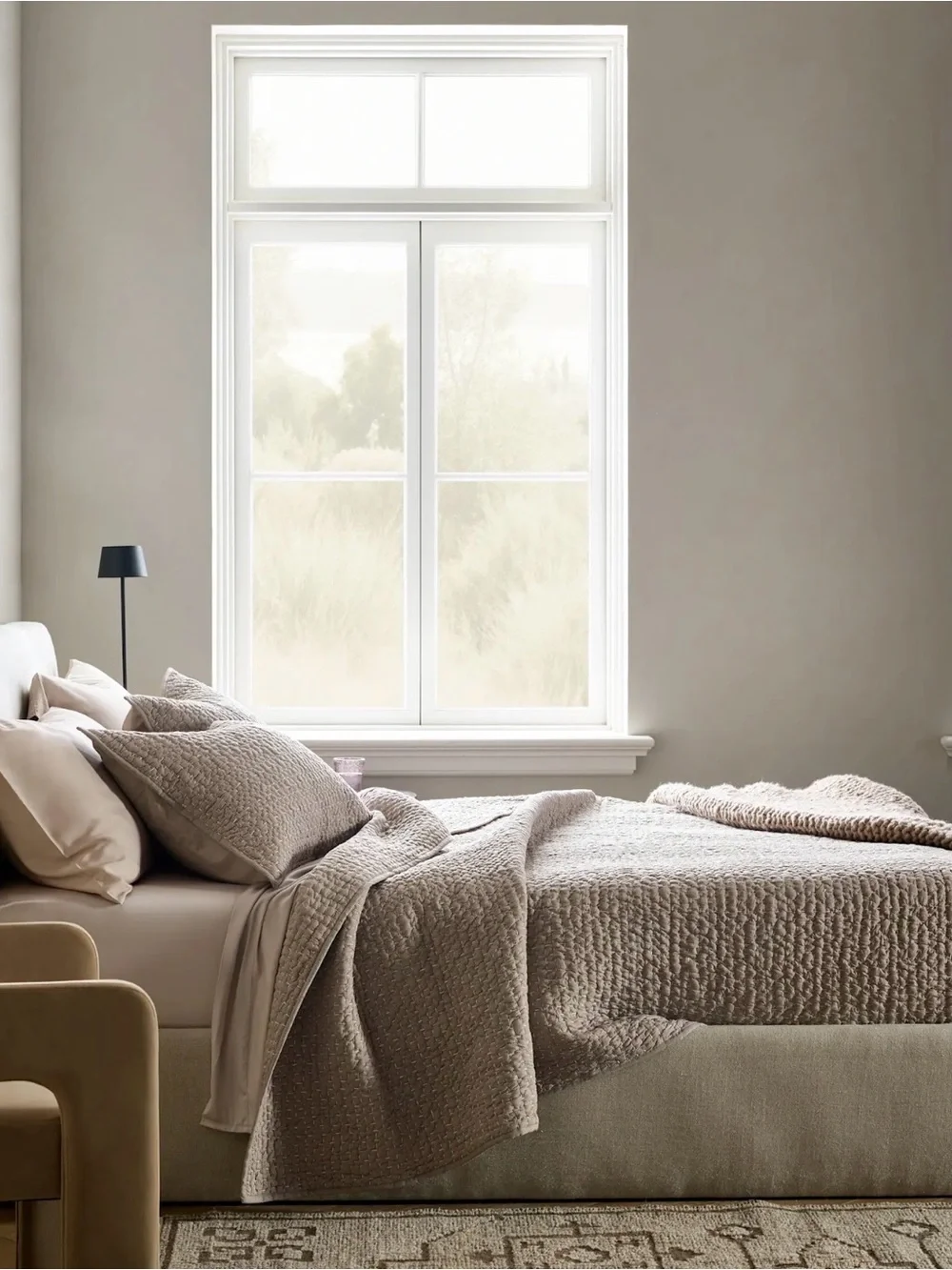 Quince Organic Cotton Hand Stitched Quilt in Stone King/Cal King 855